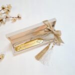 Pearl White Velvet Tasbih & Bookmark Case | Crystal Tasbih & Bookmark | Muslim Favors | Wedding Favors | Eid Favors | Baby Shower Favors | Ramadan Gift | Pearl White - Image 2