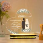 Personalized Islamic LED Acrylic Lamp | Qur’an 30:21 Ayat Gift | Custom Couple with Floral Design | Anniversary, Nikah & Wedding Light | Muslim Home Decor, Housewarming Gift (5.5x5.5 Inch) - Image 2