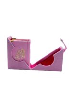 Pink Velvet Mini Qur'An With Golden Brass Cutout And Fancy Box - Image 2