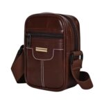 Pramadda Pure Luxury Trendy Milan SMALL Leather Sling Bag for Men Women | Classic Chest Slinger | Mobile Pocket Sling Bags for passport documents essential items| corporate gifts items. - Image 2