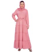Premium Dubai Pattern Women's Burqa/Burkha for Any Occasion - Trending Islamic Wear for Girls and Women (Pink) - Image 2