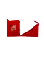 Red Velvet Mini Qur'An With Golden Brass Cutout And Fancy Box - Image 2
