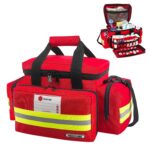 Redcube Emergency Bag - First Aid Bags Empty - First Responder Bag for Trauma, Professional Multiple Compartment Kit Carrier For Emergency Medical Supplies (Red), Red, Large, Modern - Image 2