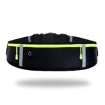 Running Waist Bag for Men & Women | Waterproof Sweatproof Sports Waist Pouch with Earphone Hole, Reflective Strip & Adjustable Elastic Belt | Mobile, Keys, Wallet Holder (Running Belt Black) - Image 2