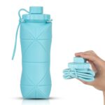 Silicone Folding Water Bottle - Collapsible Bottle For Travel, Cycling, Gym, Camping - 600 Ml, Leak-proof Lid, BPA-Free Wide Mouth, Durable, Foldable Bottle (Multicolor) - Image 2