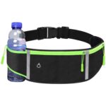 Starven Running Waist Bag with Water Bottle Holder | 3 Pocket Adjustable Running Belt for Men | Running Pouch Phone Holder for Runners | Waterproof Running Belt for Walking Cycling Hiking (Black) - Image 2