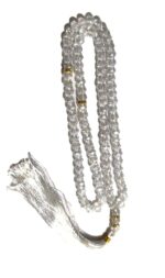 Tasbih/Tasbeeh Islamic Salat Prayer 100 Beads (Crystal White Beads) - Image 2