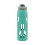 TintBox Borosilicate Glass Water Bottle with Silicone Sleeve | as seen on Shark Tank | perfect for Office, Home, Fridge, Gym, Travel | BPA Free | Cool Green | 750ml - Image 2