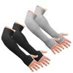 UV Protection Arm Sleeves with Thumb Holes, Nylon Sun Protection Hand Cover for Running and Cycling, Unisex - Image 2