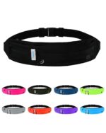 WATERFLY Running Belt Fanny Pack: Runner Marathon Jogging Waist Pack Sport Workout Exercise Fitness Phone Holder Belt for Men Women Jogger Slim Waistband, Black - Image 2