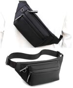 Waist Bag for Men Side Bag | Fanny Waist Pouch Pack | Travel Side Sling Waist Bag | Travel Essentials for Running, Riding a Bike (Black) - Image 2