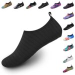 Water Shoes for Women Men Swim Barefoot Quick-Dry Adult Aqua Socks Non Slip Yoga Shoes Pool Camping Beach Accessories, 1-striped Black, 7.5-8.5 Women/6.5-7.5 Men - Image 2