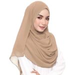 Women’s Malaysian Georgette Hijab | Soft Diamond Georgette Scarf | Lightweight Solid Color Hijab for Women | Size 70x180 cm - Image 2