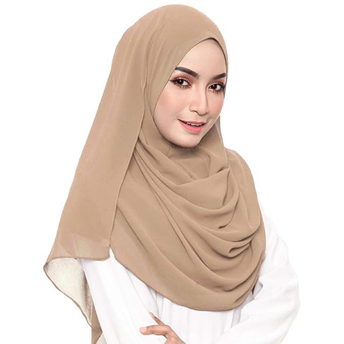 Women’s Malaysian Georgette Hijab | Soft Diamond Georgette Scarf | Lightweight Solid Color Hijab for Women | Size 70x180 cm - Image 2