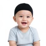 ZOAS Namaz Cap for Kids (Baby Boy) Topi Islamic Cap for Mulsim in Black Colour 100% Cotton Stretchable and Soft Shiny - Image 2