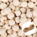 ecofynd 25mm, 50 Pieces Natural Wood Beads, Unfinished Loose Wood Beads for Craft Making, Home Décor, DIY Jwellery Making - Image 2