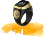 iQIBLA Smart Tasbih Zikr Ring- Muslim Prayer- Prayer timing reminder- OLED display- Tasbih Counter- Smart Ring- Wearable Technology- Waterproof Black 22mm- E0120BK- 20mm- USB - Image 2