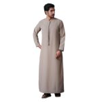 mashroo Yalin Emrati Beige Thobe Jubba for Men - Image 2