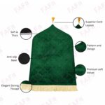 Combo of 2 Janamaz Velvet Prayer Mat | one Kid + one Adult (Pack of 2) | Soft Thick Islamic Prayer Rug Set for Children & Grown Ups | Premium Namaz Mat for Home, Ramdan, Hajj and Umrah (Green) - Image 4