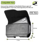 GOTEO Waterproof Leather Mobile Phone Pouch for Men Women with Magnetic Closure, Universal Large Capacity Leather Waist Belt Clip Pouch with Mobile Phone Holster for Travel Business Office Daily Use - Image 4