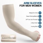 AZARIA Hand Gloves for Sun Protection Arm Sleeves for Men & Women, UPF 50 Arm Cover for Biking, Cricket, Cycling, Golf & Outdoor Sports, Arm Protection Sleeves for Women - Image 3