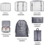 Lyrovo [UPDATED] 7pcs Travel Packing Cubes for clothes Laundry Toiletry Cosmetics Luggage Makeup Pouch Accessories Organizer Bag (Grey) - Image 3