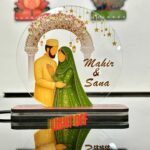 Customised Muslim Wedding Led Acrylic Lamp Custom Islamic Couple Name Light Gift Nikah Decor With Stars & Lanterns Engagement Or Walima Keepsake,Green - Image 4