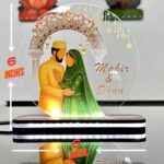 Customised Muslim Wedding Led Acrylic Lamp Custom Islamic Couple Name Light Gift Nikah Decor With Stars & Lanterns Engagement Or Walima Keepsake,Green - Image 5