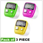 GLUN® Pack of 3 Finger Prayer Counter, 5-Digit Counting LCD Display Device, Ring Electronic Digital Finger Counter for Prayers & Various Counting Use (Random Colour) - Image 3