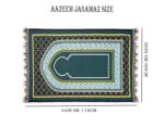 AAZEEM Velvet Jainamaz/Prayer mat for Sitting Floor Mat for Living Room Home Multipurpose Meditation mat, Islamic Muslim Jainamaz Mats Kalin for Drawing Room Hall & Puja Room(26 X 44 Inches) - Image 3