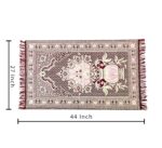 Cotton Musallah Janamaz Mat 4 x 2 Feet - Islamic Prayer Mat for Muslims - Soft Meditation/Asan/Multipurpose Rug Travel Namaz Mat for Men & Women, 27 x 44 Inches, (Design 8) - Image 3
