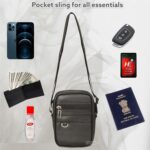 Pramadda Pure Luxury Gloss Leather Small Sling Bag for Men | Chest Slinger bag | Crossbody Bag| Side Bag Men | Mini Leather Slings | Corporate Gift Item | Passport Sling. - Image 6