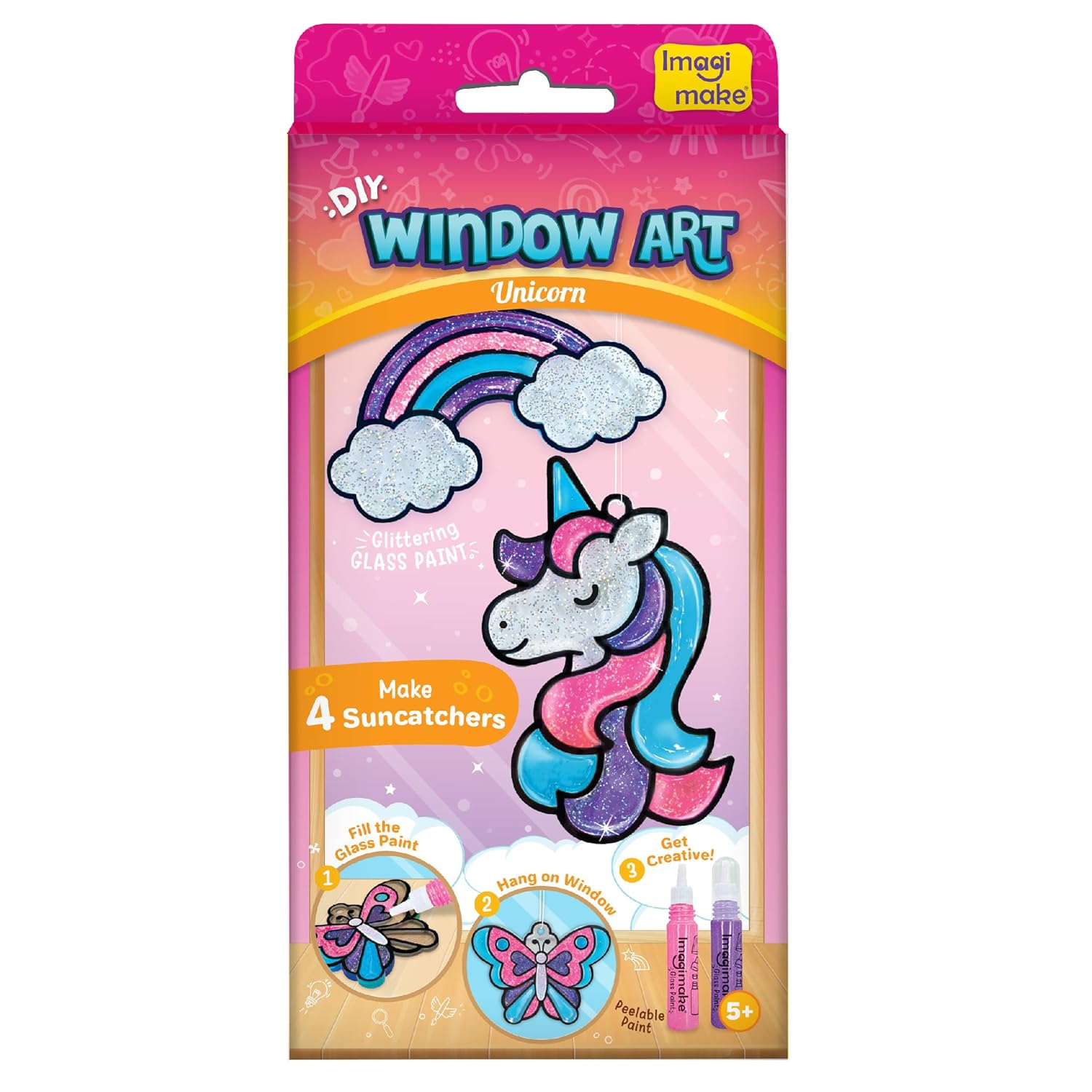 Imagimake DIY Window Art Unicorn | Glass Painting Kit | Art & Craft Kit for Girls | Perfect Birthday Return Gifts for Kids Ages 5,6,7,8,9,10, Multicolour - Image 5