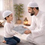 FAF Custom Baby Janamaz Prayer Mat | Customized Kids Islamic Prayer Rug for Boy & Girl (1 to 10) | Soft Thick Namaz Mat, Portable Travel Janemaaz | Mussalla for Home, Mosque, Hajj & Umrah (Grey) - Image 9