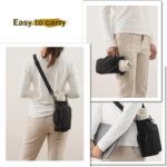 Nylon Sports Water Bottle Holder with Shoulder Strap - Durable Insulated Bottle Carrier for 32oz Bottles - Ideal for Hiking and Sports with Multifunctional Front Pocket (Black) - Image 3