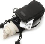 Nylon Sports Water Bottle Holder with Shoulder Strap - Durable Insulated Bottle Carrier for 32oz Bottles - Ideal for Hiking and Sports with Multifunctional Front Pocket (Black) - Image 5