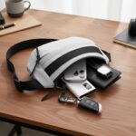 Waterproof Nylon Small Waist Bag for Men & Women | Convertible Crossbody Shoulder Bag with Adjustable Strap, 3 Pockets & Inner Divider | Stylish Travel Fanny Pack for Outdoor, Gym. (Light Grey) - Image 5