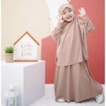 Kids/Children/Girls Jilbab Abaya or Burqa - Beautiful Self-Design Chocomilk Crepe Islamic Jilbab Abaya - Image 3