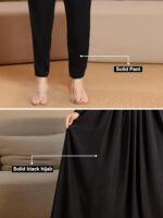 TRENDMALLS Women's Satin Black Abaya Burqa with Hijab Islamic Wear with Hand Work Embroidery Work Full Length Loose Fit Burqa - Image 6