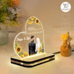Personalized LED Acrylic Lamp with Custom Names, Islamic Art, Muslim Couple, Floral Design, Romantic Light for Anniversary, Wedding, Nikah & Valentine’s Gift Home Décor (5.5x5.5 Inch) - Image 4