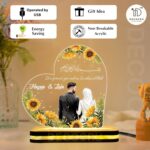 Personalized LED Acrylic Lamp with Custom Names, Islamic Art, Muslim Couple, Floral Design, Romantic Light for Anniversary, Wedding, Nikah & Valentine’s Gift Home Décor (5.5x5.5 Inch) - Image 5