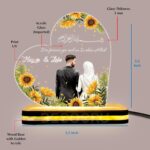 Personalized LED Acrylic Lamp with Custom Names, Islamic Art, Muslim Couple, Floral Design, Romantic Light for Anniversary, Wedding, Nikah & Valentine’s Gift Home Décor (5.5x5.5 Inch) - Image 6