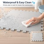 EVA Interlocking Mat for Kids, Gym & Prayer | Soft Foam Puzzle Tiles, Water Resistant, Durable & Portable Flooring (Pack of 10, 30x30 cm Gray Color) - Image 3