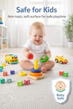 EVA Interlocking Mat for Kids, Gym & Prayer | Soft Foam Puzzle Tiles, Water Resistant, Durable & Portable Flooring (Pack of 10, 30x30 cm Gray Color) - Image 4