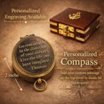 M.A & SONS Personalized Brass 100-Year Calendar 2 inches Compass with Wooden Box – Antique Nautical Compass for Camping, Hiking & Custom Engraved Gift - Image 3