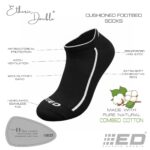 Etheric Double Half Terry Low Cut Socks for Men & Women | Arch Support, Pure Combed Cotton, Cushioned Footbed, Seamless Flat Toe, Anti-Odour | Black, Navy, Dark Grey | Pack of 3 - Image 5