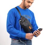 CRALOFT Polyester Waist Bag Fanny Pack for Men & Women, Chest Crossbody Sling Bag for Money, Passport & Travel (Black, FP2) - Image 4