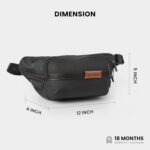 CRALOFT Polyester Waist Bag Fanny Pack for Men & Women, Chest Crossbody Sling Bag for Money, Passport & Travel (Black, FP2) - Image 5