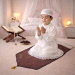 FAF Custom Baby Janamaz Prayer Mat | Customized Kids Islamic Prayer Rug for Boy & Girl (1 to 10) | Soft Thick Namaz Mat, Portable Travel Janemaaz | Mussalla for Home, Mosque, Hajj & Umrah (Brown) - Image 4