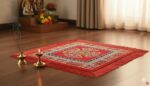 CASA-NEST Traditional Carpet/Quilted Pooja Mat, Asaan |Square Shape & Soft Velvet Material|Maditation Prayer Mat|Red Color Pooja Asan,Size 60 x 60 CM,Pack of 1 (Red) - Image 3